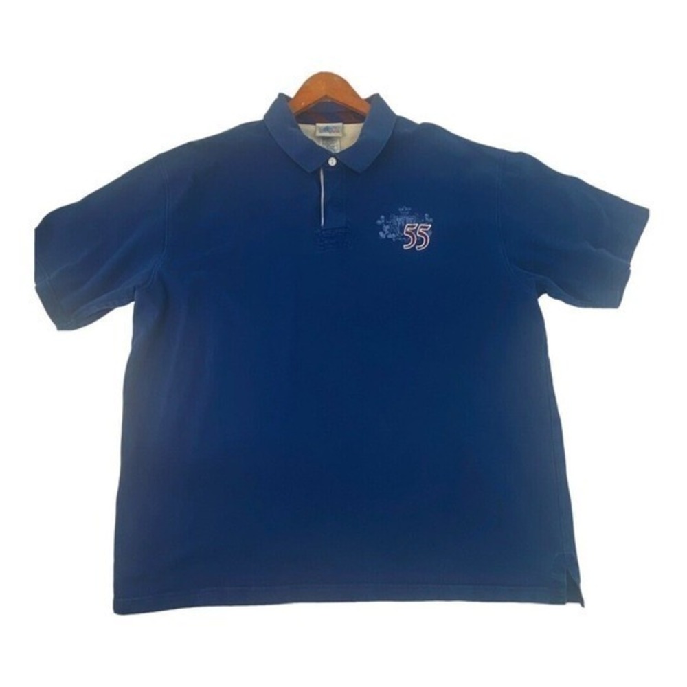 XXL Disneyland Resort Short Sleeve‎ Polo Navy Knit 100% Cotton Mens XXL